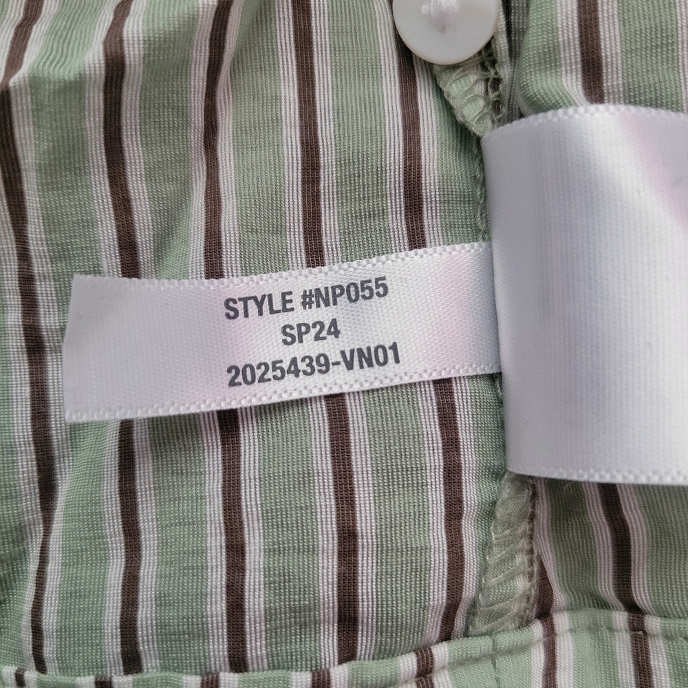 Madewell Dolman Crop Top Stripe Shirt Pistachio Green Brown Ivory Cropped Small - Picture 7 of 9